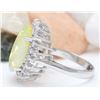 Image 3 : 7.59 CTW Natural Opal 18K Solid White Gold Diamond Ring