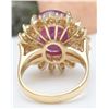 Image 4 : 9.86 CTW Natural Ruby 18K Solid Yellow Gold Diamond Ring