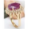 Image 5 : 9.86 CTW Natural Ruby 18K Solid Yellow Gold Diamond Ring