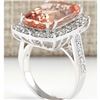 Image 3 : 11.92 CTW Natural Morganite And Diamond Ring In 18K White Gold