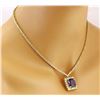 Image 2 : 22.92 CTW Natural Tanzanite 14K Solid Yellow Gold Diamond Necklace