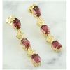 Image 2 : 2.65 CTW Tourmaline 18K Yellow Gold Diamond Earrings