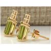 Image 2 : 2.75 CTW Natural Peridot And Diamond Earrings 14k Solid Yellow Gold