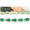 Image 1 : 9.02 CTW Natural Emerald 18K Solid Yellow Gold Diamond Bracelet