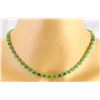 Image 1 : 27.25 CTW Natural Emerald 14K Solid Yellow Gold Diamond Necklace