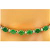 Image 3 : 27.25 CTW Natural Emerald 14K Solid Yellow Gold Diamond Necklace