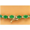 Image 4 : 27.25 CTW Natural Emerald 14K Solid Yellow Gold Diamond Necklace