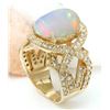 Image 4 : 8.88 CTW Natural Opal 18K Solid Yellow Gold Diamond Ring