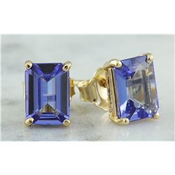 1.80 CTW Tanzanite 18K Yellow Gold Earrings