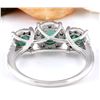 Image 3 : 1.70 CTW Natural Emerald 14K Solid White Gold Diamond Ring