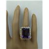 Image 5 : 11.95 CTW Amethyst 18K Yellow Gold Diamond Ring