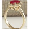 Image 3 : 1.81 CTW Natural Red Ruby And Diamond Ring 18K Solid Yellow Gold