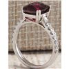 Image 3 : 4.90CTW Natural Red Rhodolite Garnet And Diamond Ring In14K White Gold