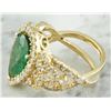 Image 6 : 7.25 CTW Emerald 14K Yellow Gold Diamond Ring