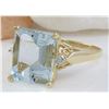 Image 2 : 4.72 CTW Natural Aquamarine 14K Solid Yellow Gold Diamond Ring