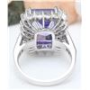 Image 3 : 10.44 CTW Natural Tanzanite 14K Solid White Gold Diamond Ring