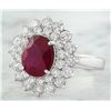 Image 2 : 4.65 CTW Ruby 18K White Gold Diamond Ring