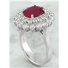 Image 3 : 4.65 CTW Ruby 18K White Gold Diamond Ring