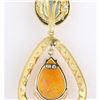 Image 4 : 13.14 CTW Natural Opal, Aquamarine Diamond Pendant 14k Solid Yellow Gold