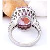 Image 3 : 16.16 CTW Natural Kunzite 18K Solid White Gold Diamond Ring