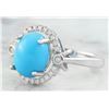 Image 2 : 2.55 CTW Turquoise 18K White Gold Diamond Ring