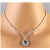 Image 4 : 12.21 CTW Natural Tanzanite And Diamond Necklace In 18K White Gold