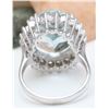 Image 4 : 8.10 CTW Natural Aquamarine 14K Solid White Gold Diamond Ring