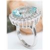 Image 5 : 8.10 CTW Natural Aquamarine 14K Solid White Gold Diamond Ring
