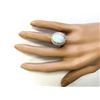 Image 4 : 6.48 CTW Natural Opal And Diamond Ring In 14k White Gold