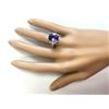 Image 4 : 7.10 CTW Natural Blue Tanzanite And Diamond Ring 18K Solid White Gold