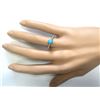 Image 4 : 1.00 CTW Natural Turquoise Ring In 14k Yellow Gold