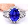 Image 1 : 6.72 CTW Natural Tanzanite 18K Solid White Gold Diamond Ring