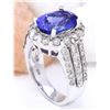 Image 4 : 6.72 CTW Natural Tanzanite 18K Solid White Gold Diamond Ring