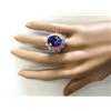 Image 4 : 13.49 CTW Natural Tanzanite And Diamond Ring In 18K Rose Gold