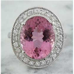 9.50 CTW Tourmaline 18K White Gold Diamond Ring