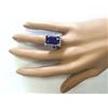 Image 4 : 9.05 CTW Natural Blue Tanzanite And Diamond Ring 14K Solid White Gold