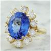 Image 2 : 14.70 CTW Tanzanite 18K Yellow Gold Diamond Ring