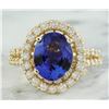 Image 1 : 4.85 CTW Tanzanite 18K Yellow Gold Diamond Ring