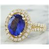 Image 2 : 4.85 CTW Tanzanite 18K Yellow Gold Diamond Ring