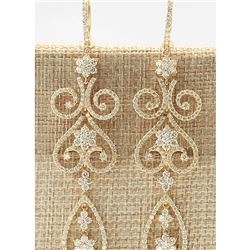 10.67 CTW Natural Diamond Earrings 14k Solid Yellow Gold