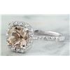Image 2 : 2.00 CTW Morganite 14K White Gold Diamond Ring