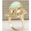 Image 3 : 7.38 CTW Natural Opal And Diamond Ring In 18K Yellow Gold