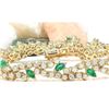 Image 1 : 8.00 CTW Natural Emerald 14K Solid Yellow Gold Diamond Bracelet