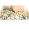 Image 2 : 8.00 CTW Natural Emerald 14K Solid Yellow Gold Diamond Bracelet
