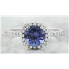 Image 1 : 2.01 CTW Tanzanite 14K White Gold Diamond Ring