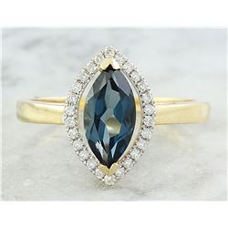 1.32 CTW Topaz 18K Yellow Gold Diamond Ring