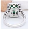 Image 3 : 5.82 CTW Natural Emerald 14K Solid White Gold Diamond Ring
