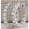 Image 1 : 3.40 CTW Natural Diamond Hoop Earrings 18K Solid White Gold
