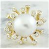 Image 1 : 0.80 CTW 13.10 Millimeter Pearl 18K Yellow Gold Diamond Ring