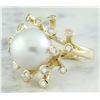 Image 2 : 0.80 CTW 13.10 Millimeter Pearl 18K Yellow Gold Diamond Ring